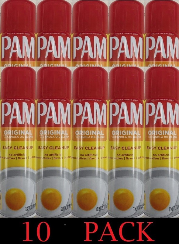 10x PAM Original Canola Oil Blend Non stick Cooking & Baking Spray 6 oz 10 PACK