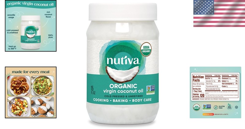 Organic Virgin Coconut Oil 15oz Cold-Pressed Unrefined Nutritious Food gallery