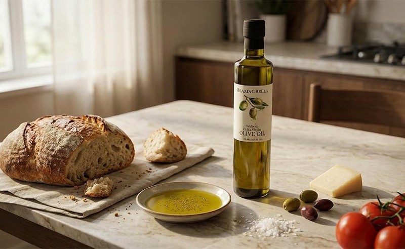 Blazing Bella Organic Cold Pressed Extra Virgin Olive Oil from California, Sm... gallery