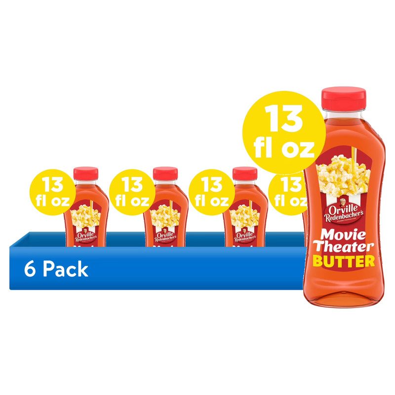 (6 pack) Orville Redenbacher’s Movie Theater Butter Flavored Topping Oil, 13 fl