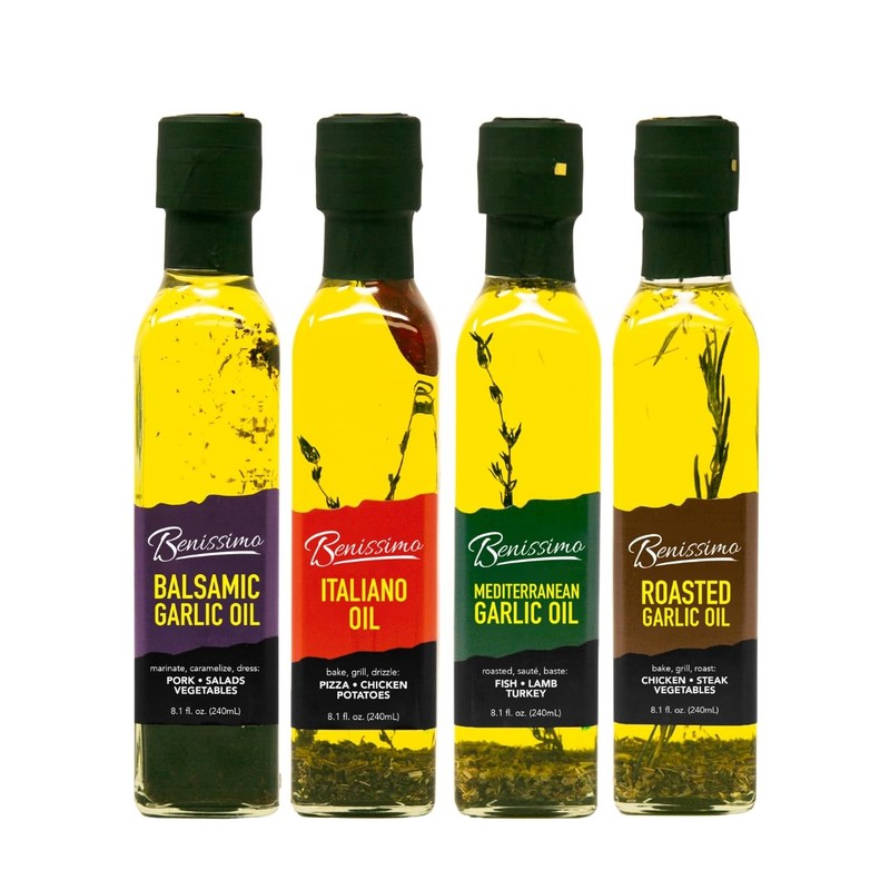 Benissimo Herb Infused Cooking Oil Chef Pack, All Natural Gourmet Set Featuri…