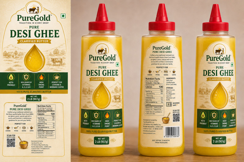 Pure Desi Ghee Clarified Butter – 2Lbs | Keto Friendly | Rich Source of Vitamins