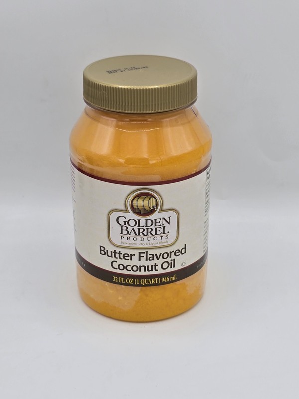 Golden Barrel Butter Flavored Coconut Oil 32 Fl Oz Pack of 2 Edible Oil
