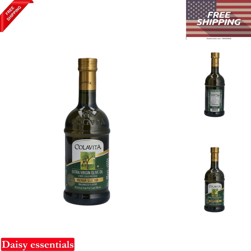 Extra Virgin Olive Oil Glass Bottle 25.5 Fl Oz – Cold Pressed, Kosher, Italian