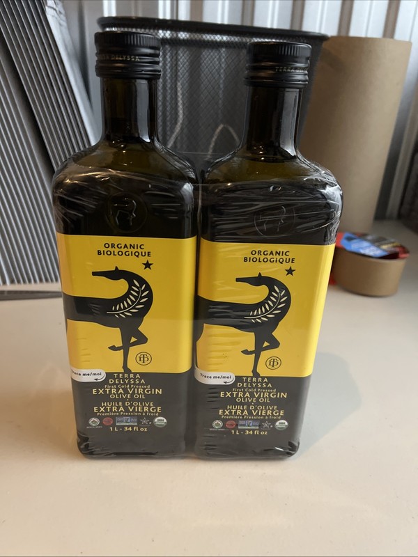 New Terra Delyssa Organic Extra Virgin Olive Oil – 1L Glass Bottles (Pack of 2)