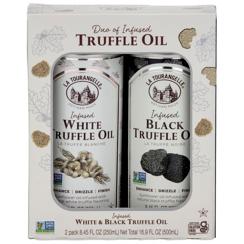La Tourangelle, White Truffle Oil & Black Truffle Oil Set, Complex Gourmet Ea…