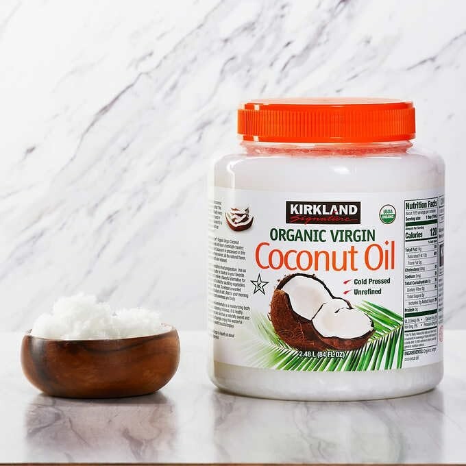 Kirkland 100% USDA Organic Coconut Oil Virgin Cold Pressed Unrefined, 84 FL OZ gallery