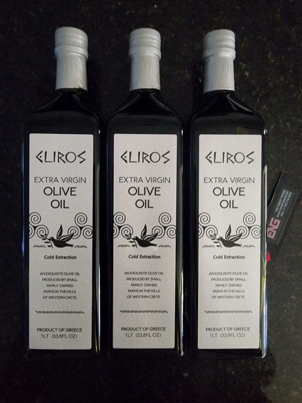 "EXTRA VIRGIN OLIVE OIL" ENG-ELIROS 3L 101.4 OZ CRETE/GREECE VIA COLD EXTRACTION