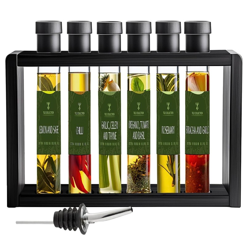Tilz Infused Olive Oil Gift Set -6x40ml Flavoured, Cooking Oil/Bread dipping …