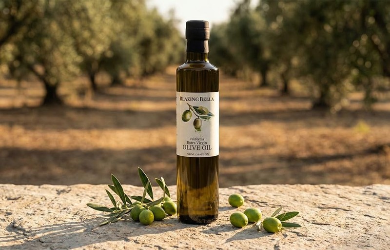 Blazing Bella Organic Cold Pressed Extra Virgin Olive Oil from California, Sm... gallery