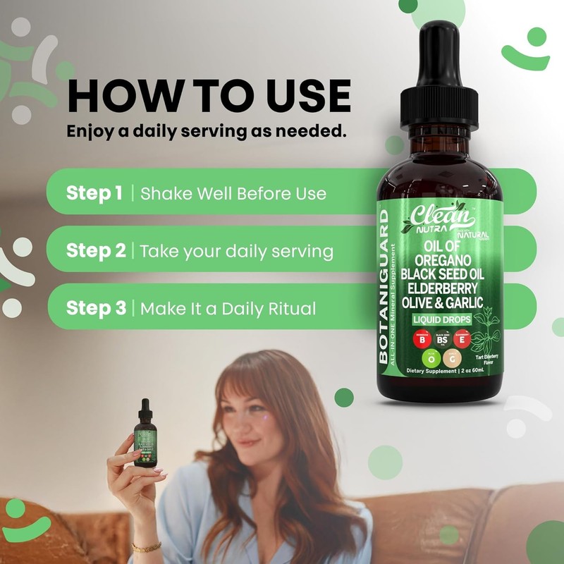Clean Nutra Oil of Oregano Drops Black Seed Oil Elderberry Vitamin D D3 K2 Olive gallery