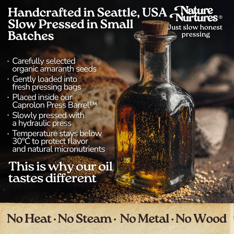 Amaranth Oil for Cooking Raw Unrefined First Cold-Pressed Below 30C Made in USA gallery