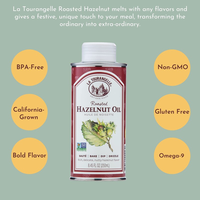 La Tourangelle Roasted Hazelnut Oil 16.9 Fl Oz Nutty Flavor For Cooking And B... gallery