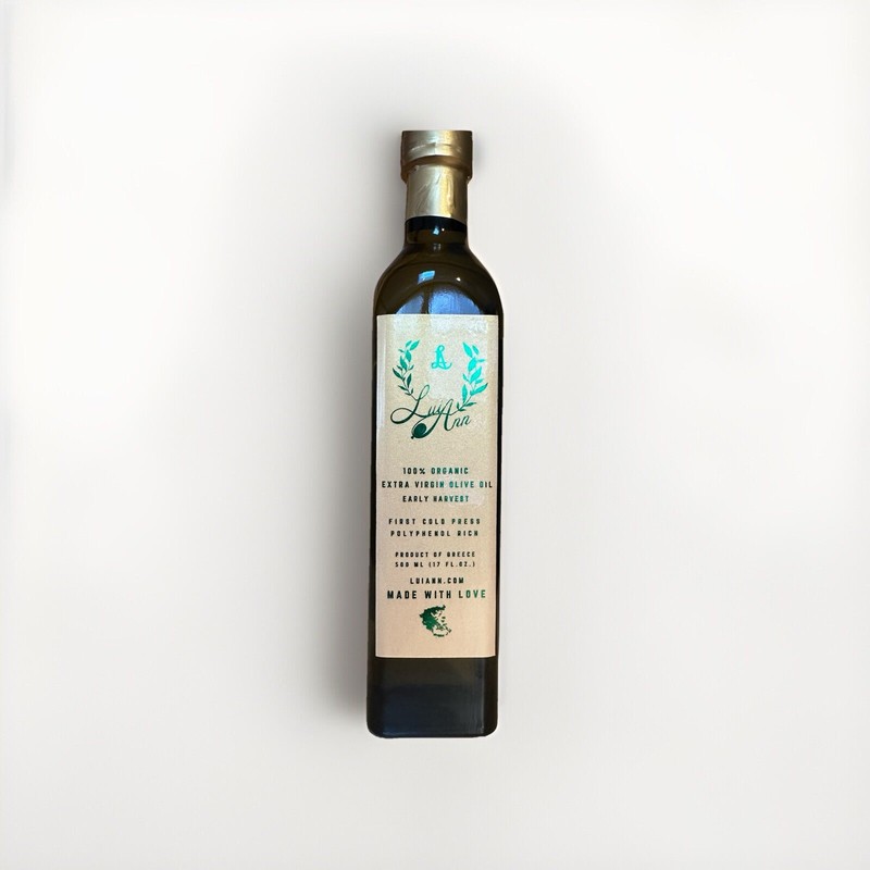 500 ml Organic Extra Virgin Olive Oil Early Harvest First Cold Press Unfiltered