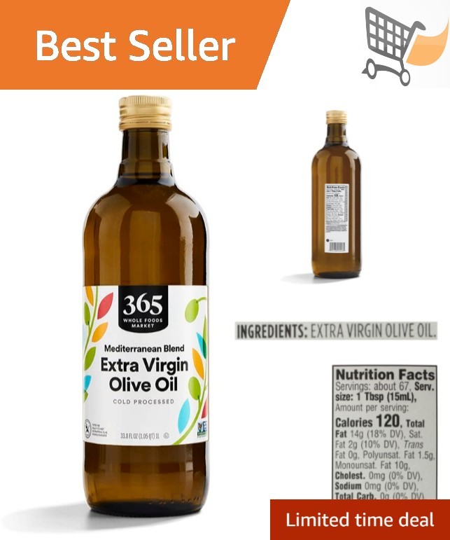 Extra Virgin Olive Oil Mediterranean Blend 33.8 Fl Oz for Cooking Baking Dres…