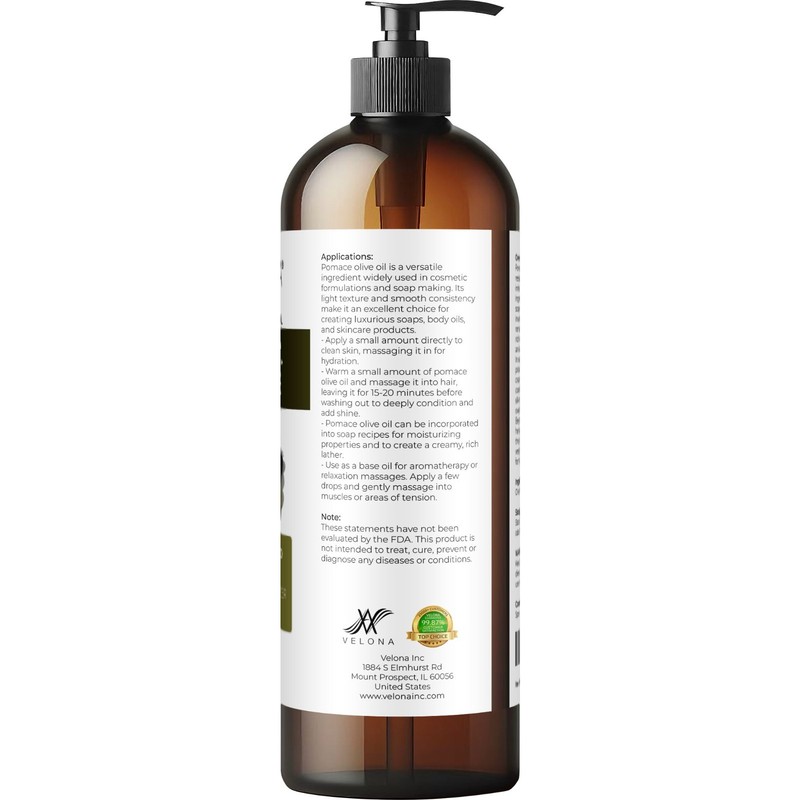 Olive Pomace Oil By Velona 2oz-7lb Refined Cold pressed Skin, Hair Body Face gallery