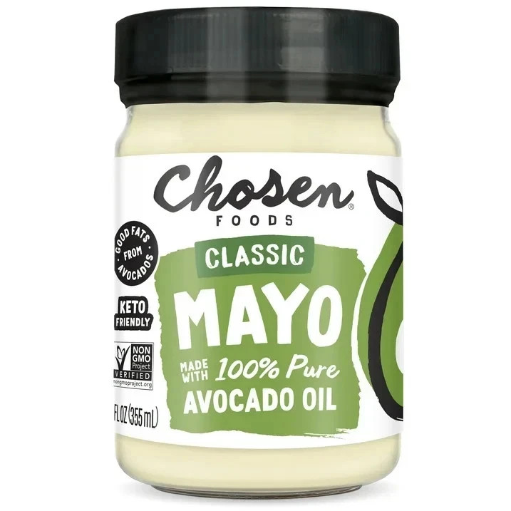 Chosen Foods 100% pure Avocado oil Classic Mayo 12 fl Oz Jar…