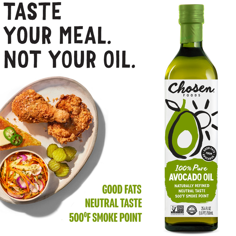 Chosen Foods 100% Pure Avocado Oil, 25.4 Floz Glass Bottle, Non-GMO Delicious gallery