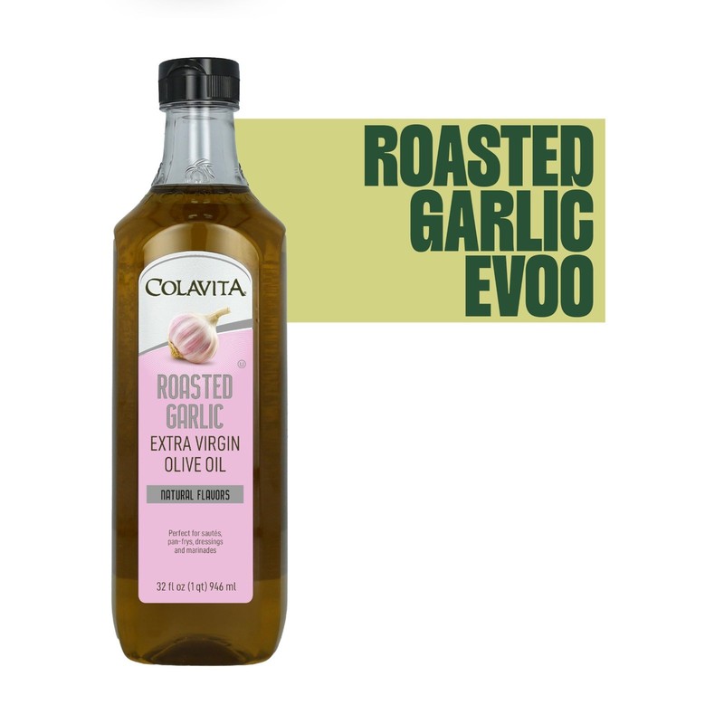 Roasted Garlic Extra Virgin Olive Oil 32 Fl Oz - Cold Pressed, Infused for Cooki gallery