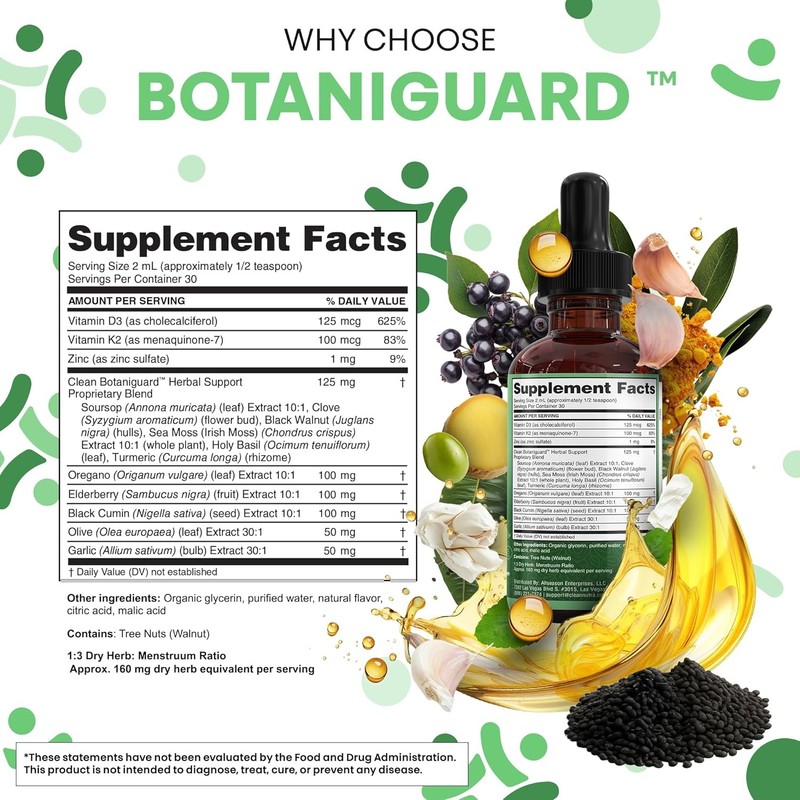 Clean Nutra Oil of Oregano Drops Black Seed Oil Elderberry Vitamin D D3 K2 Olive gallery