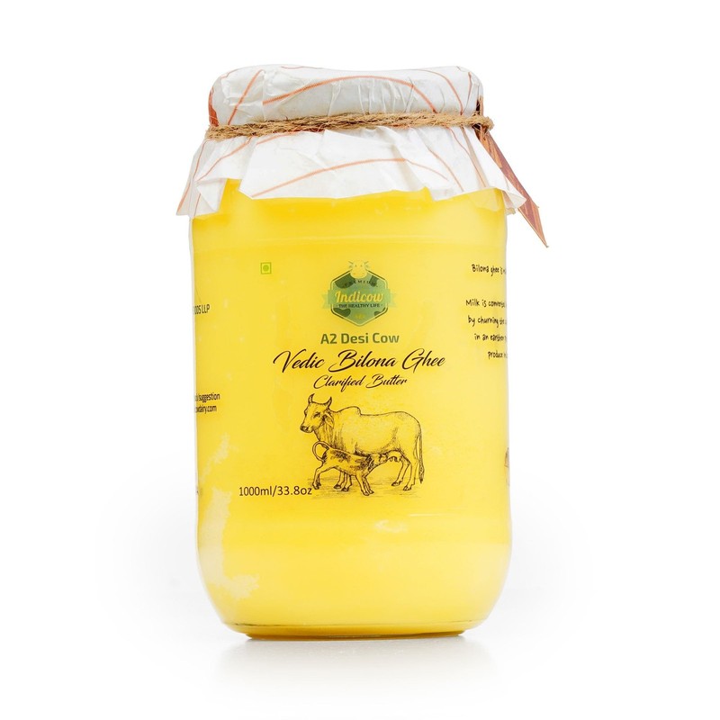 Indicow A2 Desi Cow Ghee Clarified Butter | Grass Fed Cows | 1000ML33.8oz A2 …