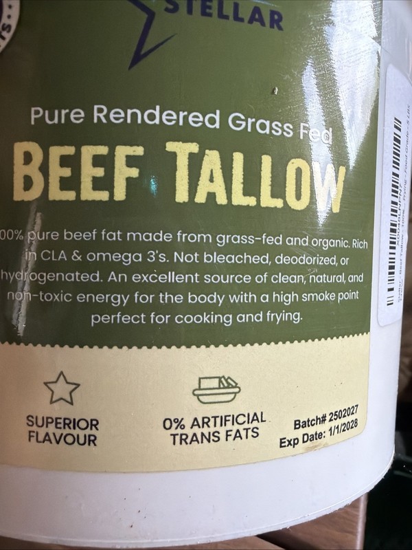 Beef Tallow - 100% Grass-Fed & Finished - Good for Cooking, Food Grade - 5 LBS gallery