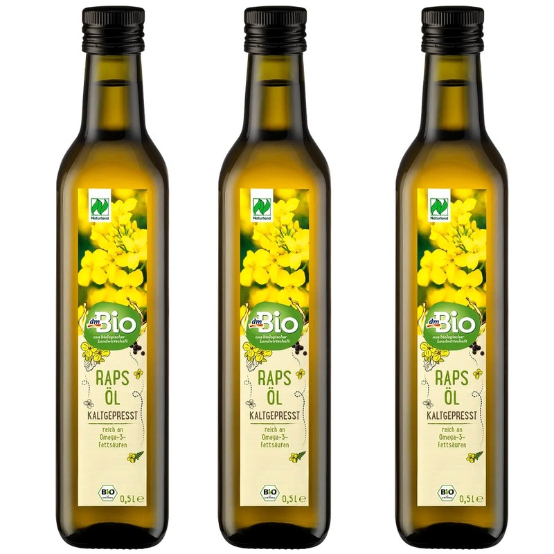 3x 16.9oz DM Bio Rapeseed Oil,Cold-Pressed Gluten Free Lactose-Free,No Aroma Oil