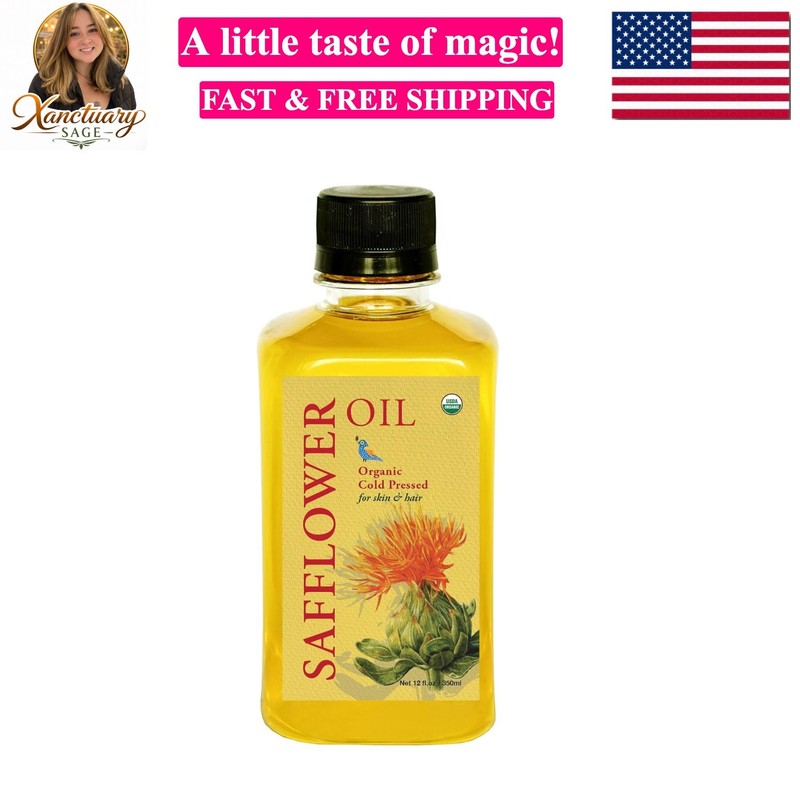 Safflower Oil for Skin: Certified USDA Organic, Extra Virgin, Cold Pressed 12…