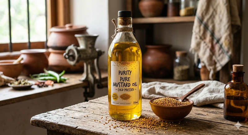 Pure Yellow Mustard Oil, 1 Litre, Pili Sarson Oil for Cooking gallery