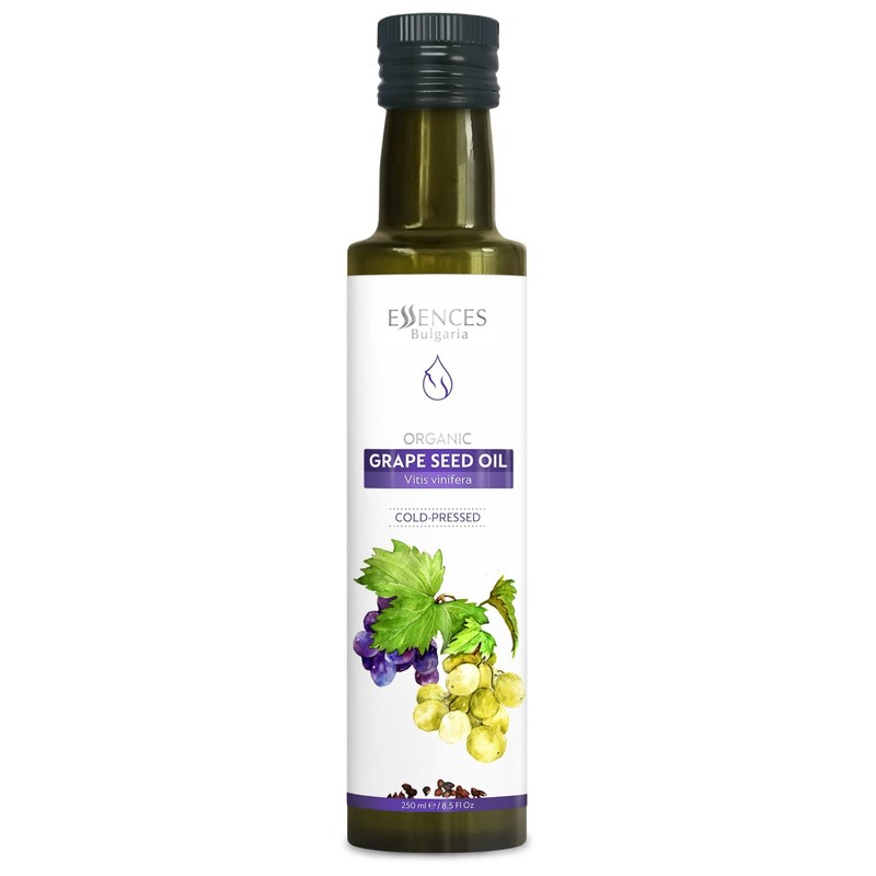 Organic Grape Seed Oil 8.5 Fl Oz | 250ml | 100% Natural Cold-Pressed | Salads