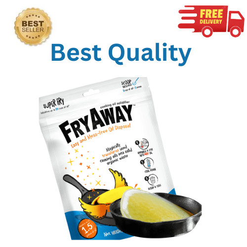 FryAway Super Fry Cooking Oil Solidifier Plant Based For 1.5 Gallons Oil