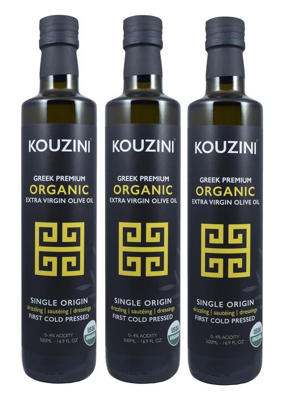 Kouzini Organic 3 Pack Organic Greek Extra Virgin Olive Oil, First Cold Press…