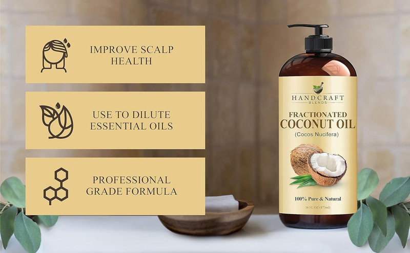 Fractionated Coconut Oil - 16 Fl Oz - 100% Pure and Natural - Premium Grade Carr gallery