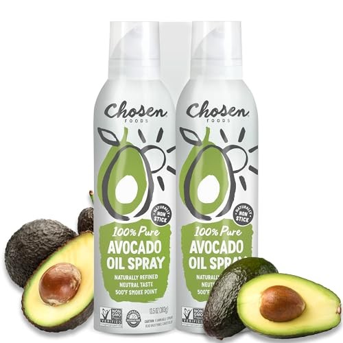 Chosen Foods Avocado Oil Spray 13.5 oz 2 Pack Non Stick Cooking Oil