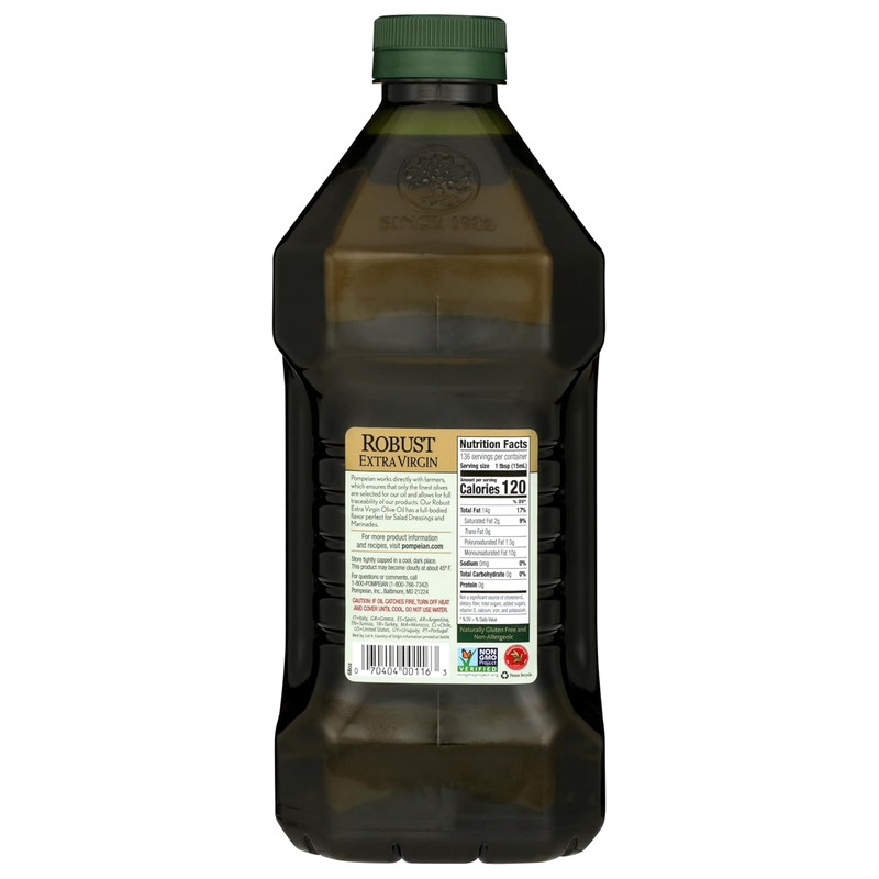 Robust Extra Virgin Olive Oil, Contains Polyphenols, First Cold Pressed, 68 Fl O gallery
