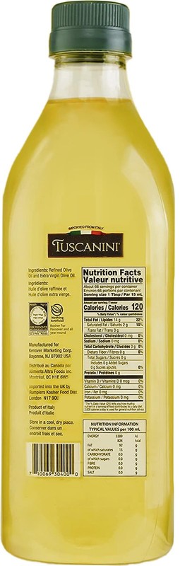 Tuscanini 100% Pure Extra Light Italian Olive Oil 33.8oz (2 Pack), Great for... gallery