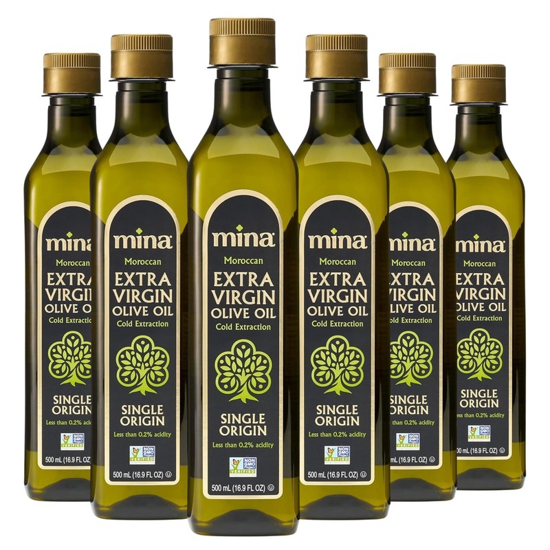 Moroccan Extra Virgin Olive Oil 16.9 oz Pack of 6 Polyphenol Rich Single Orig 0