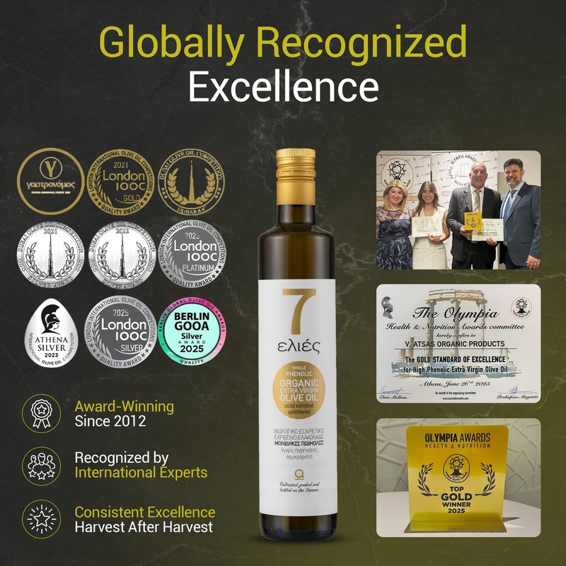 Atsas 7 Olive Oil High in Polyphenols Organic Extra Virgin Olive Oil Unfilt... gallery