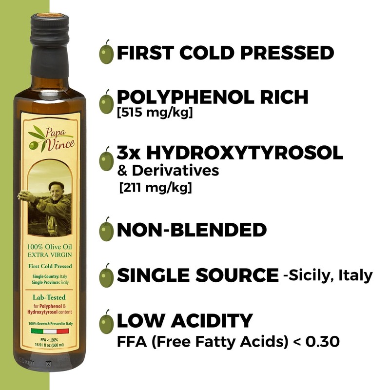 Papa Vince Olive Oil Extra Virgin - First Cold Press 16.91 Fl Oz (Pack of 1) gallery