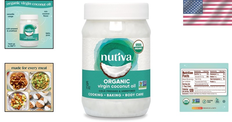 Organic 15oz Cold-Pressed Coconut Oil - Nourishing Skin & Hair Treatment gallery