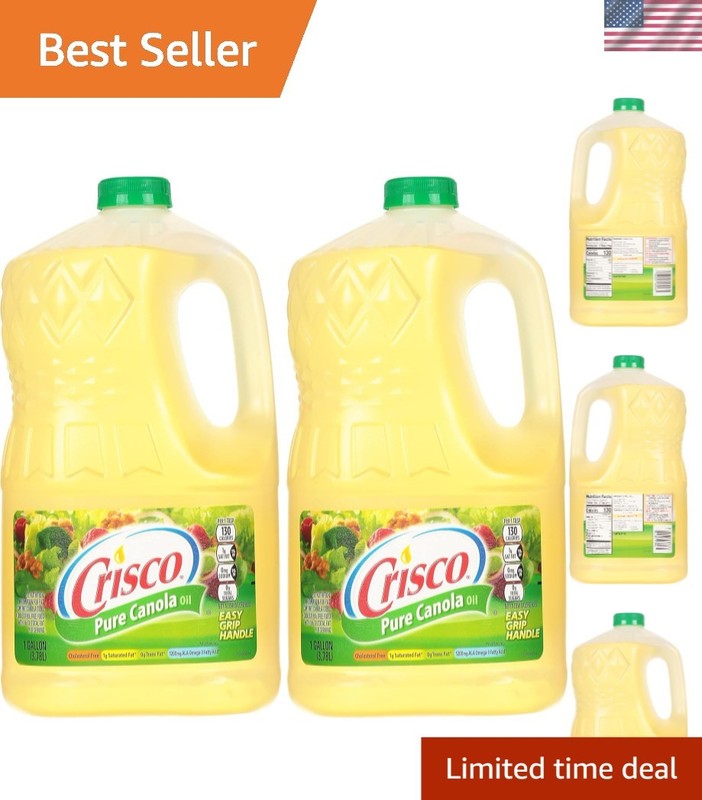 Healthy Pure Canola Oil, 1 Gallon x 2 – Flavorless & Light for Everyday Use