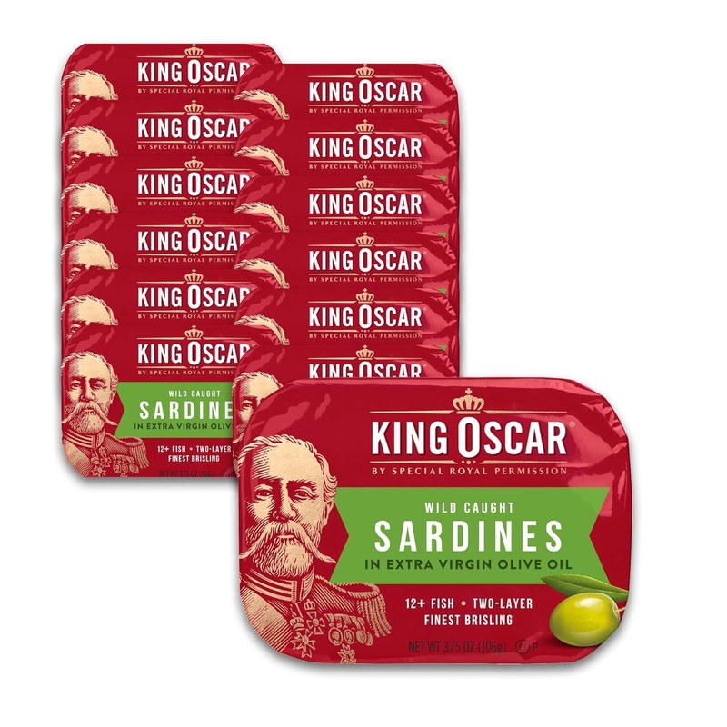 Pack of 12 Wild-Caught Brisling Sardines in Extra Virgin Olive Oil, 3.75 oz gallery
