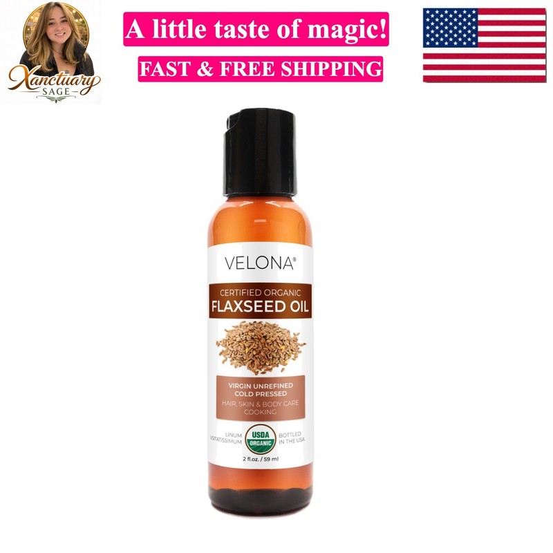 USDA Certified Organic Flaxseed Oil – 2 Fl Oz | 100% Pure and Natural Carrier…