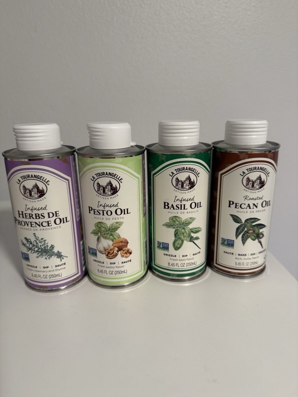 La Tourangelle Oil Set of 4 – Basil, Pecan, Pesto, Herbs de Provence Oil