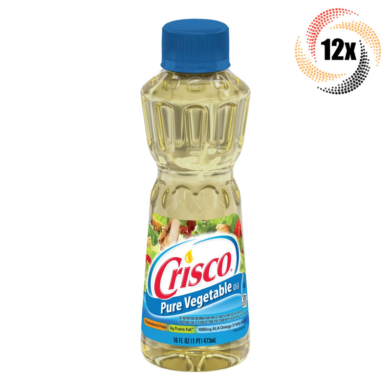 12x Bottles Crisco Pure Vegetable Cooking Oil | 16 fl oz | Fast Shipping!