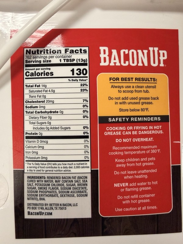 21.85LBS! Bacon Up Grease for Cooking 3 Gallon Fryer BB 1/2028 gallery