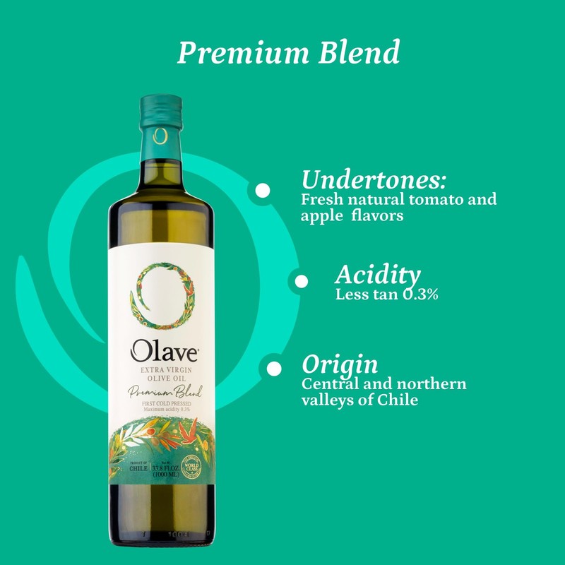 Extra Virgin Chilean Olive Oil by |Premium Blend - First Cold Press, 33.8 Fl ... gallery