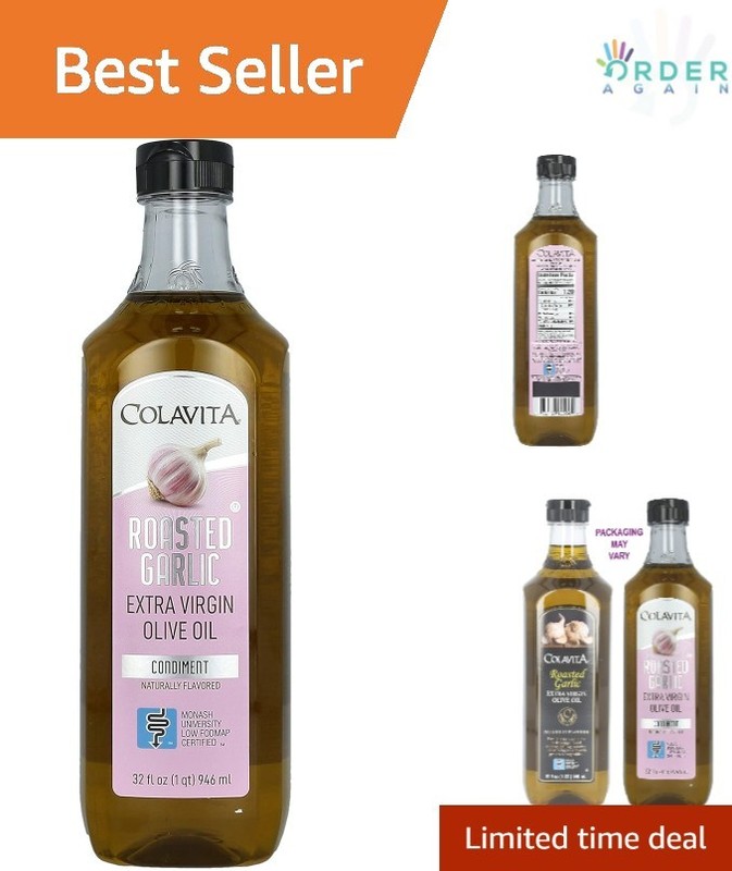 All Natural Roasted Garlic Extra Virgin Olive Oil 32oz for Dipping Cooking Ma…