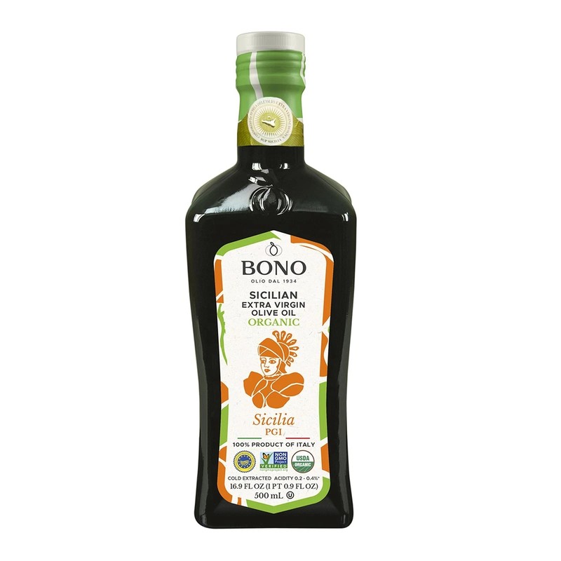 Bono Sicilian Organic Extra Virgin Olive Oil | Cold-Pressed PGI | 16.9 oz