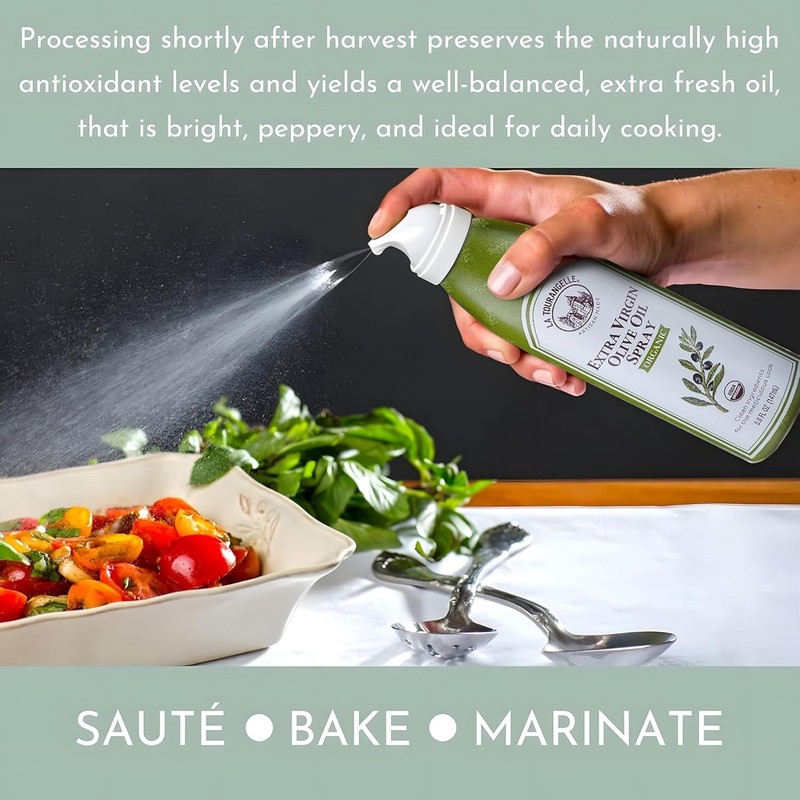 Organic Extra Virgin Olive Oil Spray - Cold-Pressed 5 Fl Oz, All-Natural Cooking gallery